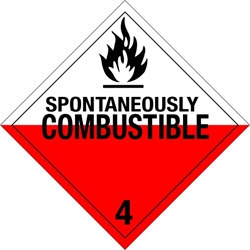 420 Spontaneously Combustible Placard Placard,Dot Placards,Hazmat,shipping,Spontaneously Combustible 4 worded placards, hazard class 4 placards, dot placards, placards
