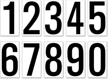 3 Inch Placard Numbers