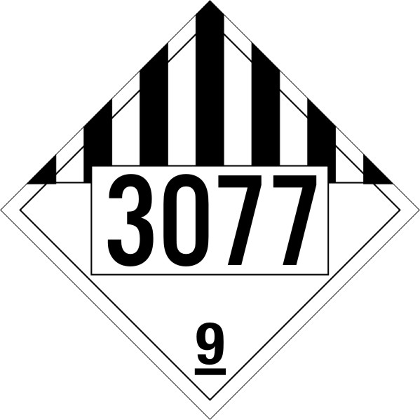 Miscellaneous Class 9 Pre-Numbered Placard