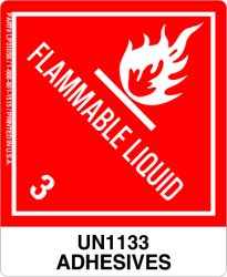 Adhesives UN1133, Proper Shipping Name Labels  Flammable liquid Labels, adhesives un1133, Proper Shipping name Labels, Hazard Class 3 Labels, DOT Labels, hazmat, shipping