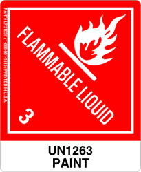 Paint UN1263, Proper Shipping Name Labels  Flammable liquid Labels, paint un1263, Proper Shipping name Labels, Hazard Class 3 Labels, DOT Labels, hazmat, shipping