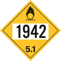 510S Pre Numbered Oxidizer Placard,Dot Placards,Hazmat,shipping,Oxidizer Blank panel 5, hazard class 5 placards, dot placards, placards