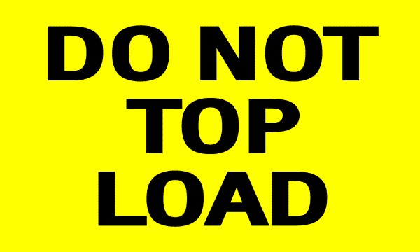 Do Not Top Load - PP570 fragile, handle with care, do not stack, do not break down skid, mixed palet, top heavy, do not top load, no top freight, do not break stretch wrap, bi lingual labels