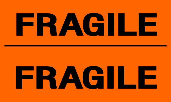 Fragile - PP515 fragile, handle with care, do not stack, do not break down skid, mixed palet, top heavy, do not top load, no top freight, do not break stretch wrap, bi lingual labels