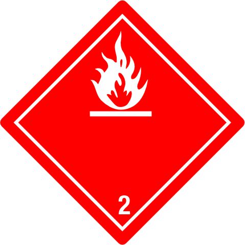 International Class 2 Flammable Gas - INT250 International Class 2 Flammable Gas Labels in Vinyl or Paper, Hazard Class 2 Labels, DOT Labels, hazmat, shipping