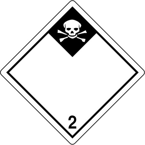 International Class 2 Inhalation Hazard - INT230 International Class 2 Inhalation Hazard Labels in Vinyl or Paper, Hazard Class 2 Labels, DOT Labels, hazmat, shipping