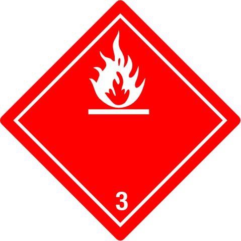 International Class 3 Flammable - INT310 International Class 3 Flammable Labels in Vinyl or Paper, Hazard Class 2 Labels, DOT Labels, hazmat, shipping