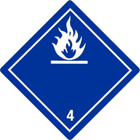 International Class 4 Dangerous When Wet - INT430 International Class 4 Dangerous When Wet Labels in Vinyl or Paper, Hazard Class 2 Labels, DOT Labels, hazmat, shipping