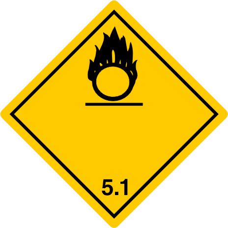 International Class 5 Oxidizer - INT510 International Class 5 Oxidizervvv Labels in Vinyl or Paper, Hazard Class 2 Labels, DOT Labels, hazmat, shipping