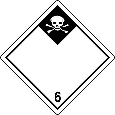 International Class 6 Inhalation Hazard - INT610 International Class 6 Inhalation Hazard Labels in Vinyl or Paper, Hazard Class 2 Labels, DOT Labels, hazmat, shipping