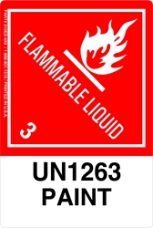 12mm - Paint UN1263, Proper Shipping Name Labels  Flammable liquid Labels, paint un1263, Proper Shipping name Labels, Hazard Class 3 Labels, DOT Labels, hazmat, shipping