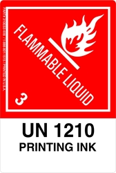 12mm - Printing Ink UN1210, Proper Shipping Name Labels  Flammable liquid Labels, printing ink un1210, Proper Shipping name Labels, Hazard Class 3 Labels, DOT Labels, hazmat, shipping