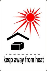 Keep away from heat - PL401 International Pictorial Keep away from heat Label