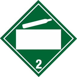 220BL Non Flammable Gas Blank Placard Placard,Dot Placards,Hazmat,shipping,non flammable gas blank panel placards, hazard class 2 placards, dot placards, placards, non-flammable gas placards